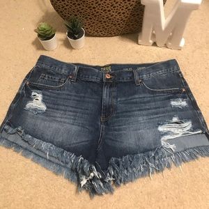 True Craft Ripped Jean Shorts